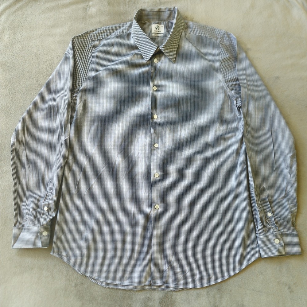PS Paul Smith Long Sleeve Collared Shirt Size XL Tailored Fit Cotton French Cuff